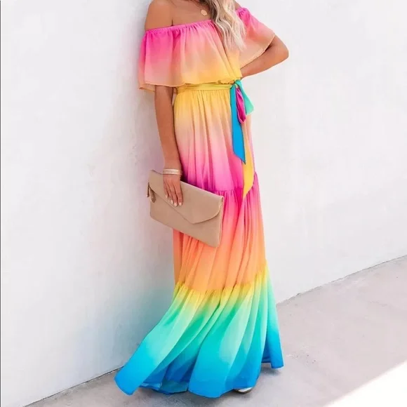 Rainbow Maxi Dress - Picture 7 of 9